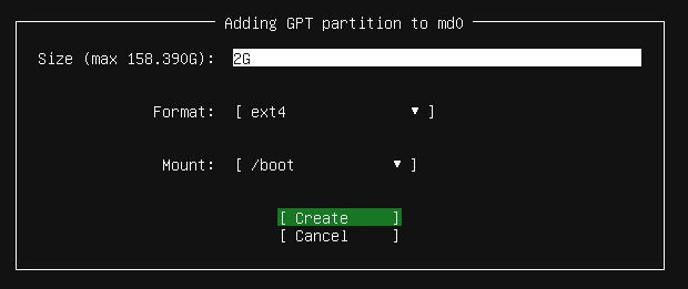 Add a boot partition
