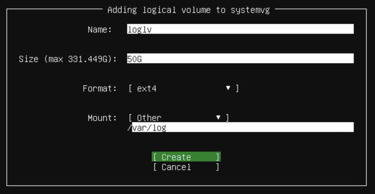 Log logical volume