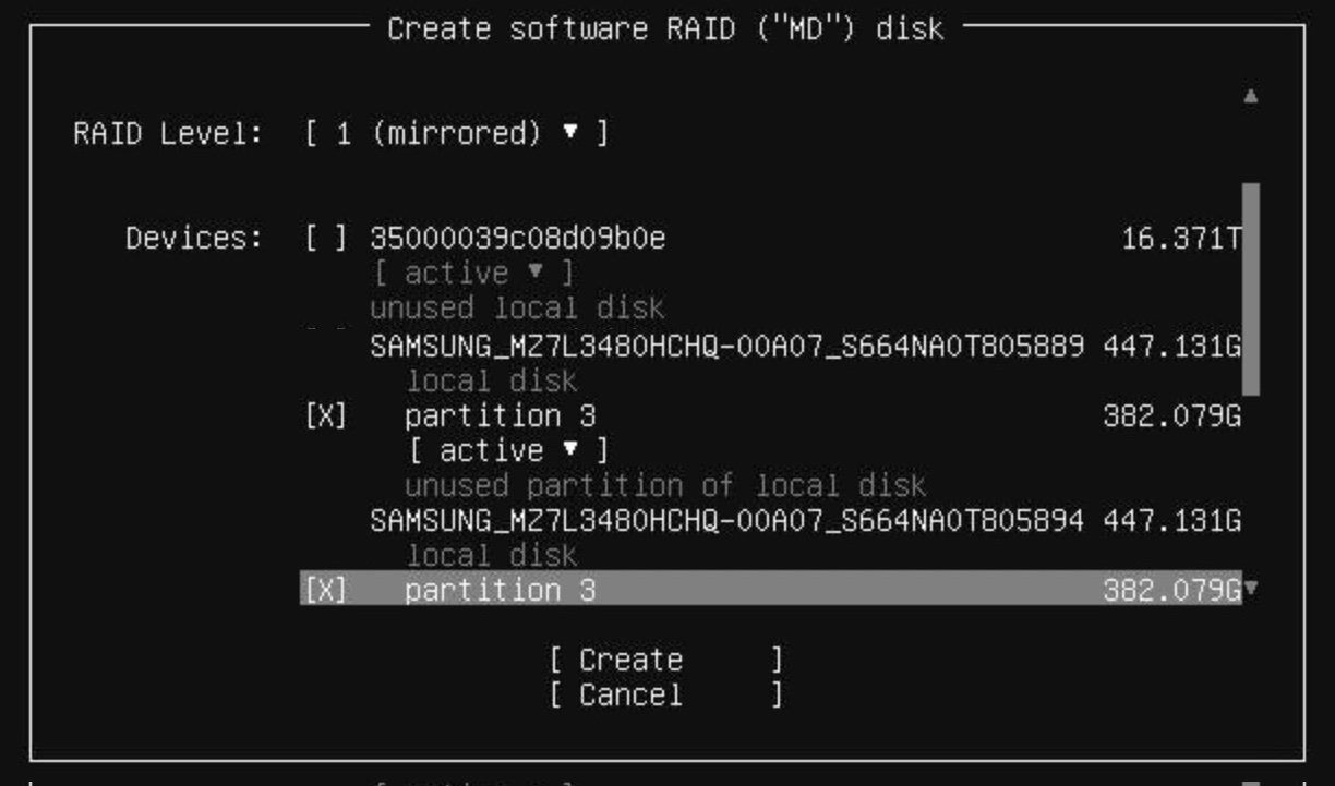 Create the RAID1