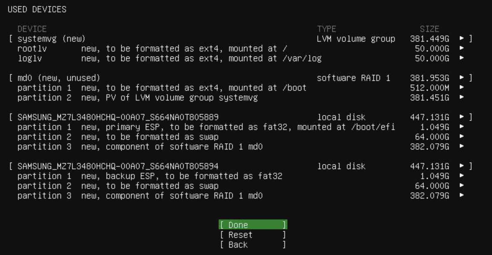 The layout of the system storage drives