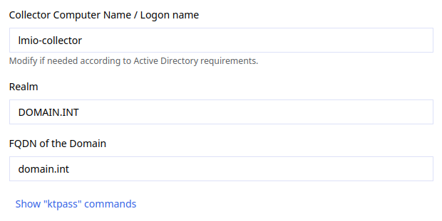 Show ktpass commands in LogMan.io Collector